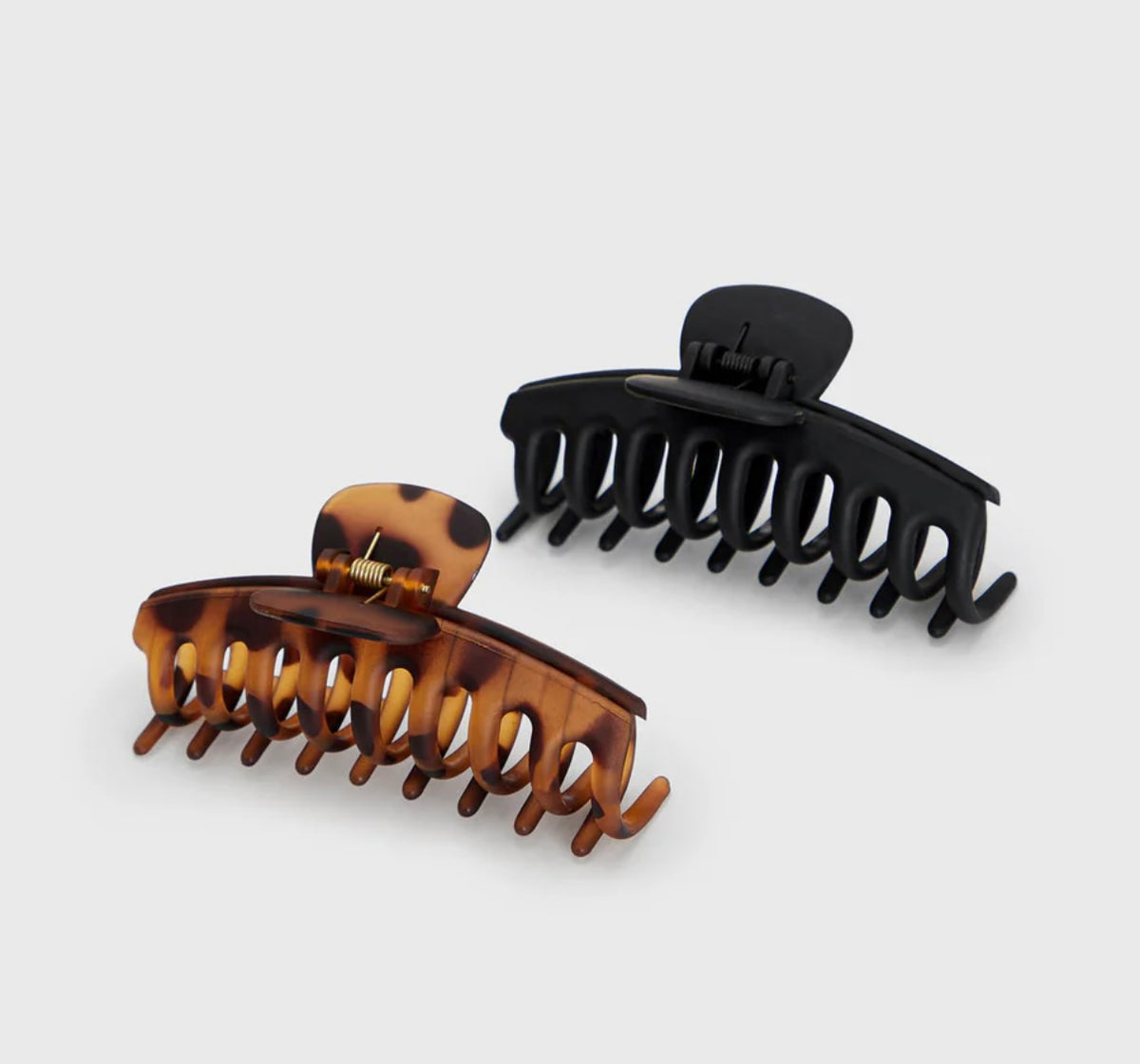 Kitsch Black & Tort Matte Claw Clips 2pc Set- Oversized