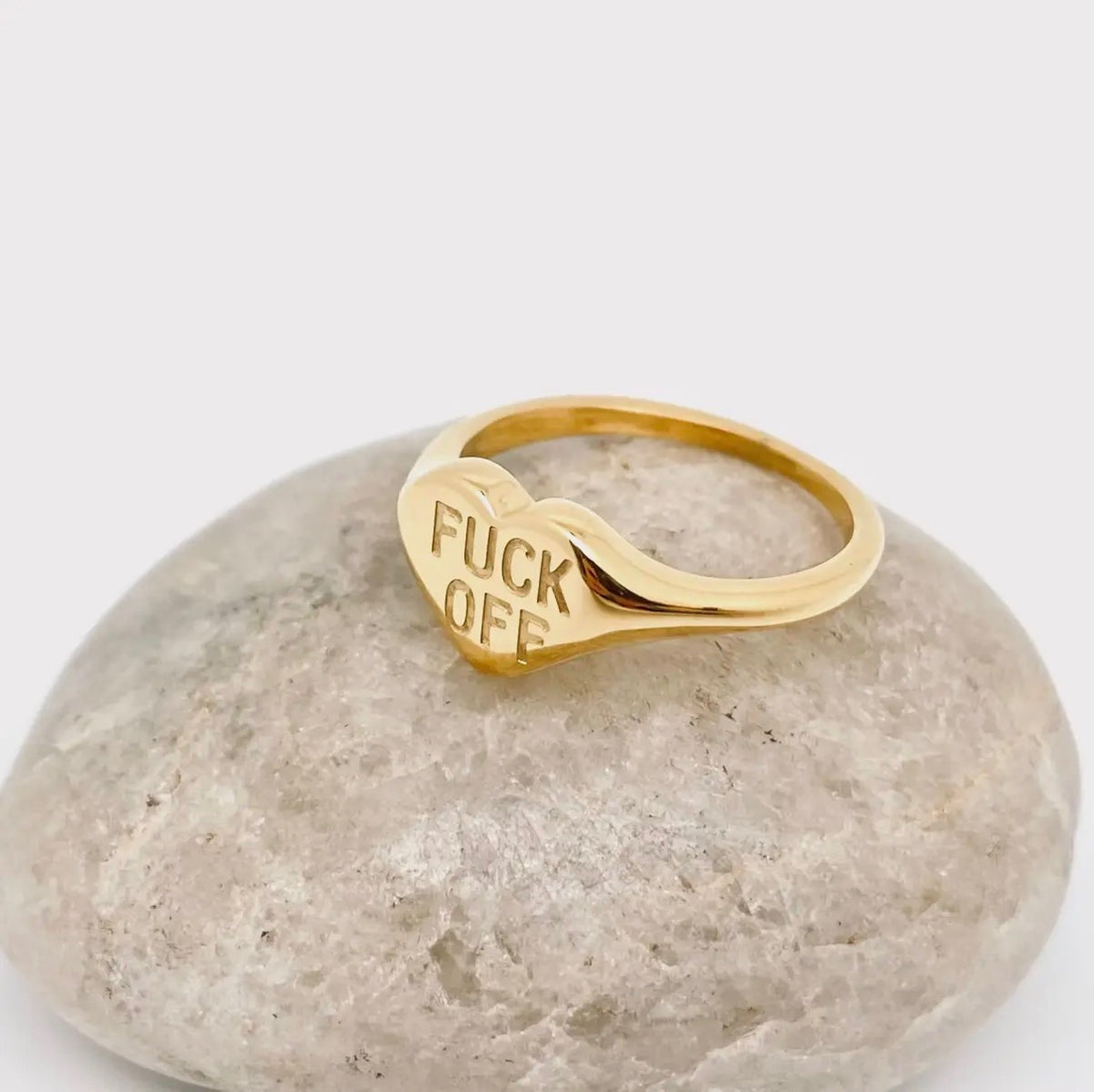 Fuck Off Heart-Shaped Ring - * Multiple Sizes *