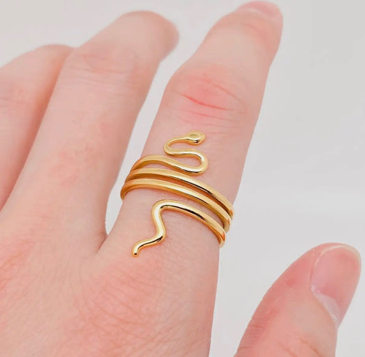 Wrapped Around Snake Adjustable Ring