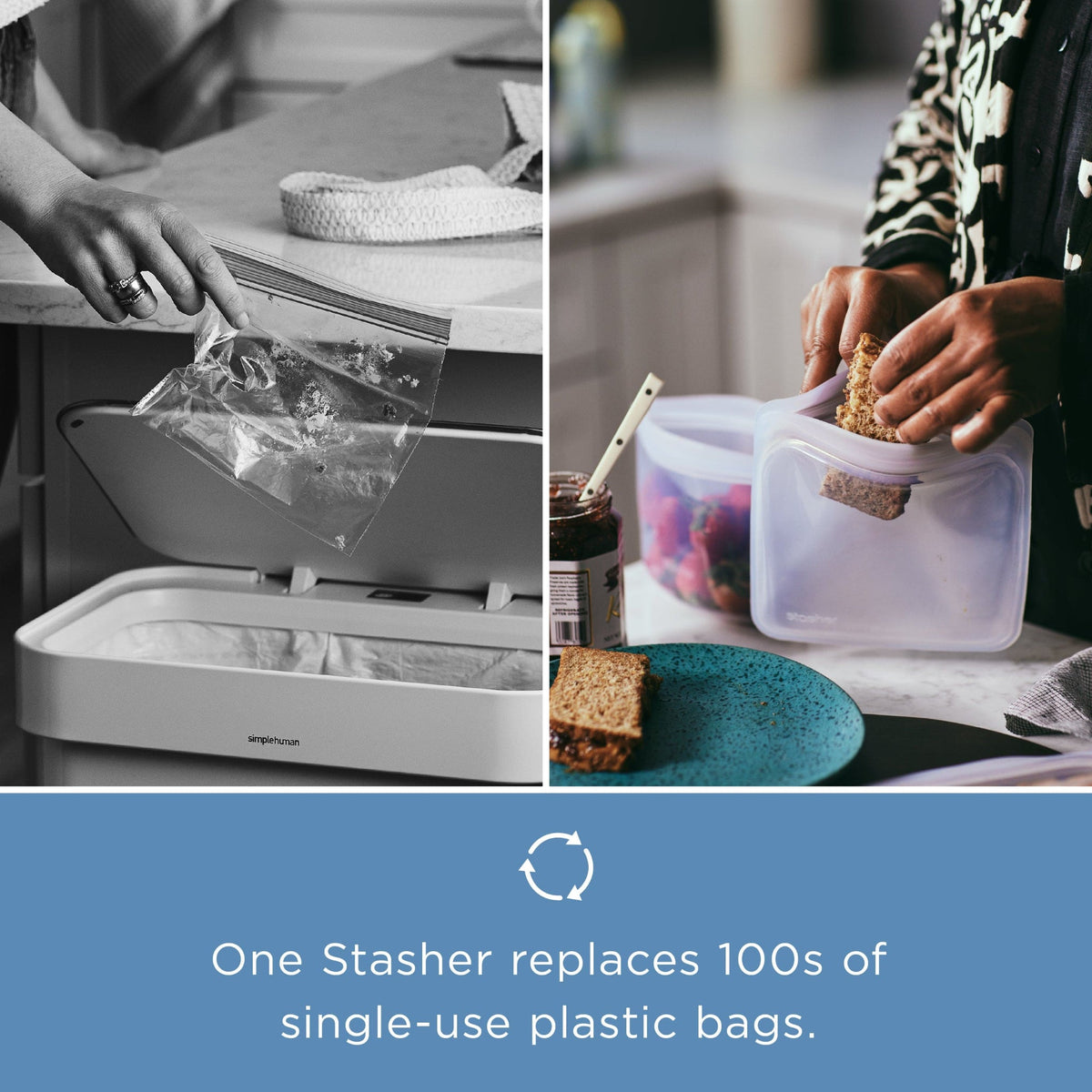 Stasher Stand-Up Mid Reusable Bag
