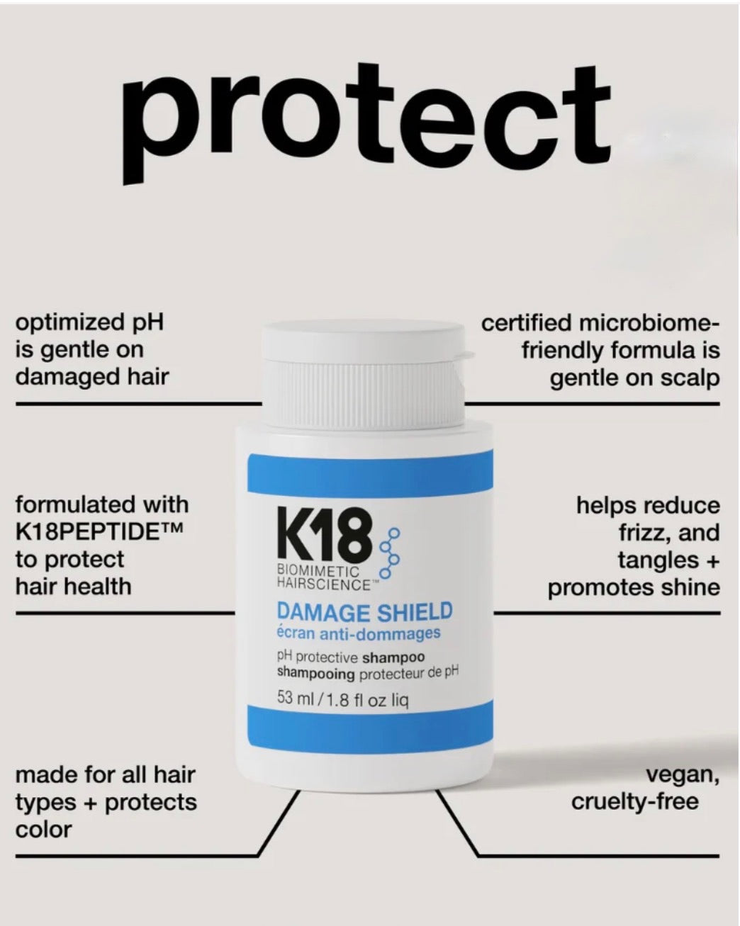 K18 DAMAGE SHIELD Protective Shampoo & Conditioner- * 2 Sizes *