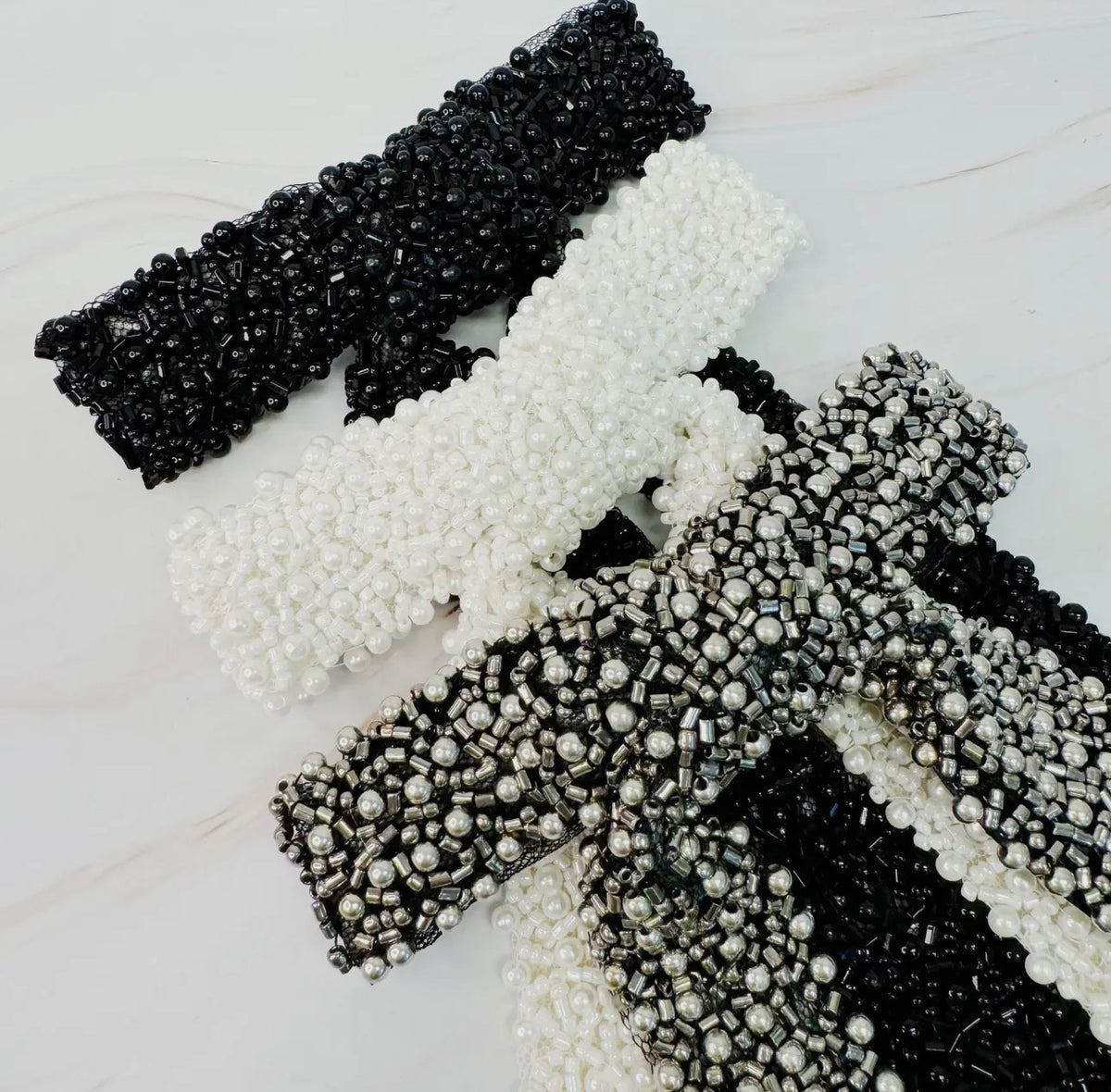 Luxe Beaded Pretty Bow Barrettes * Multiple Colors *