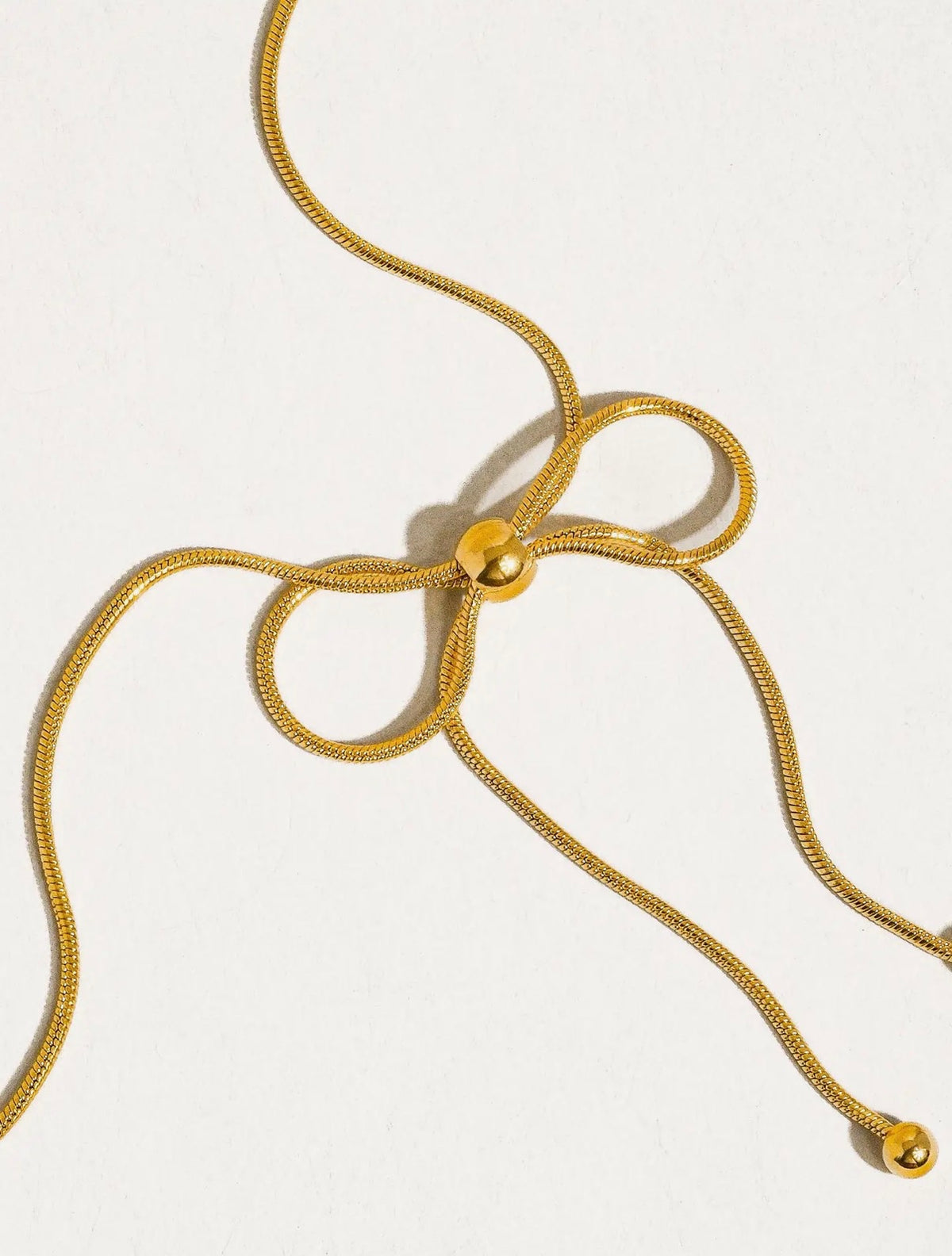Wildrose 18K Non-Tarnish Bow Chain Necklace
