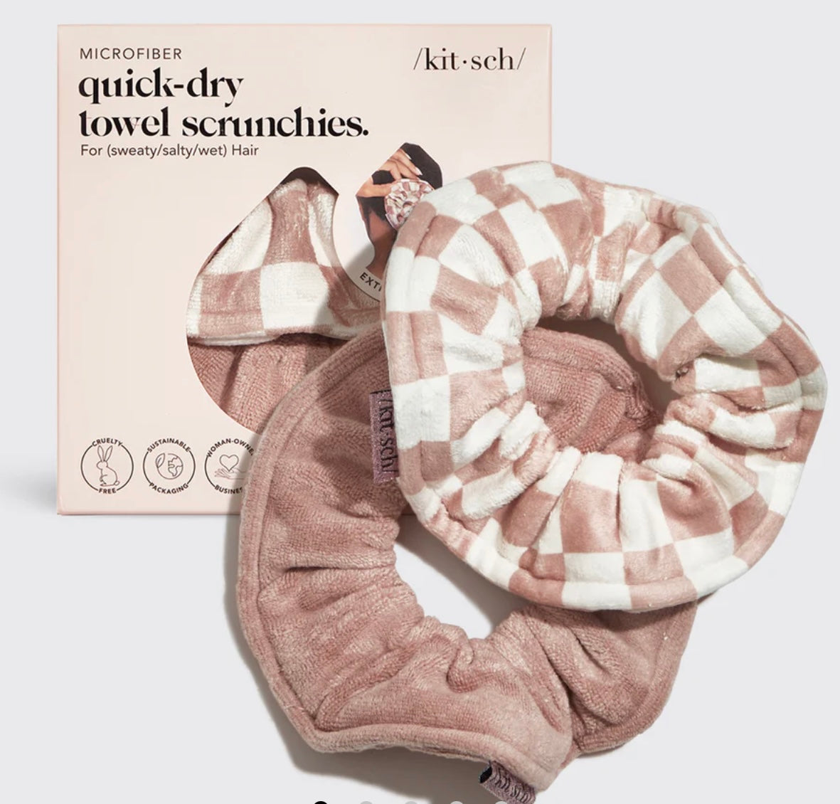 Kitsch Microfiber Quick-Dry Towel Scrunchies 2pc Set- *2 Colors*