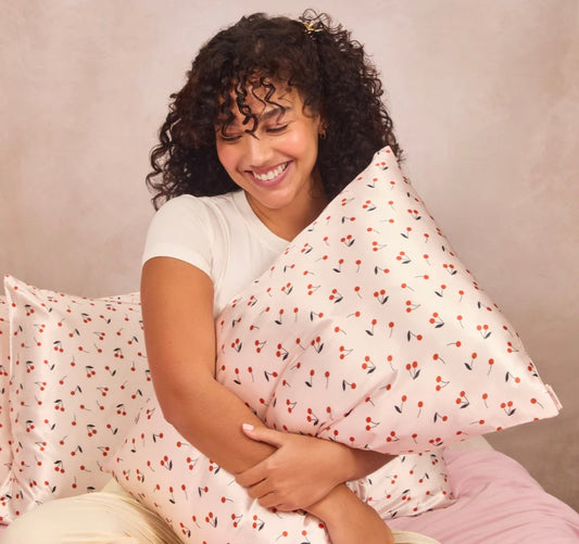 Kitsch Satin Pillowcase in Cherry Print- * 2 Sizes *