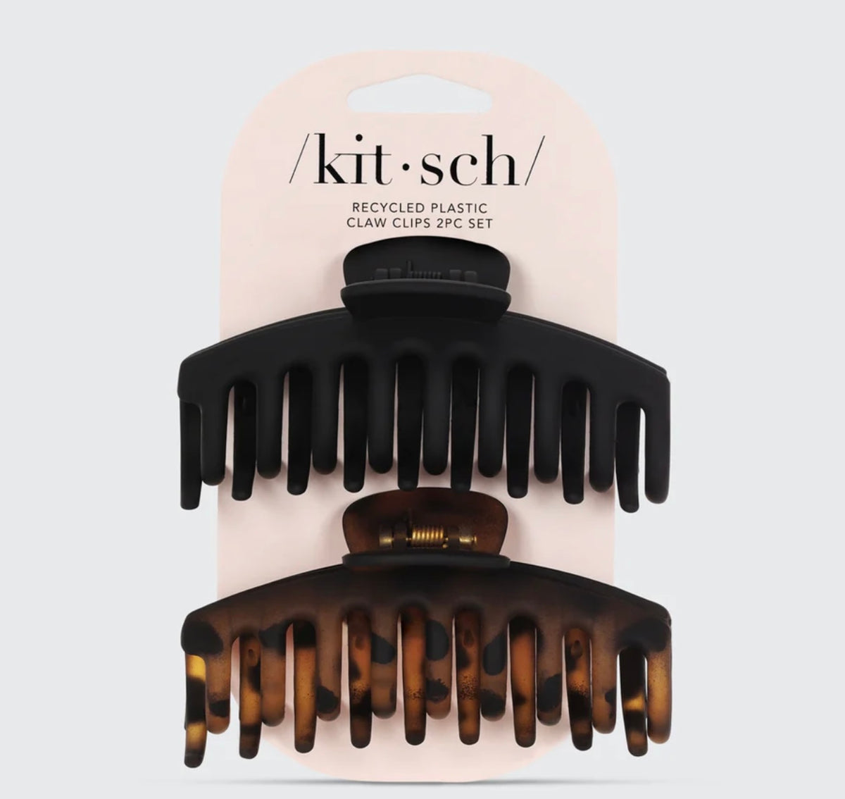 Kitsch Black & Tort Matte Claw Clips 2pc Set- Oversized