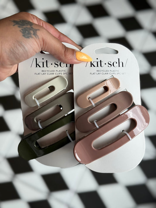 Kitsch Flat Lay Claw Clip 3pc- * 2 Colors *