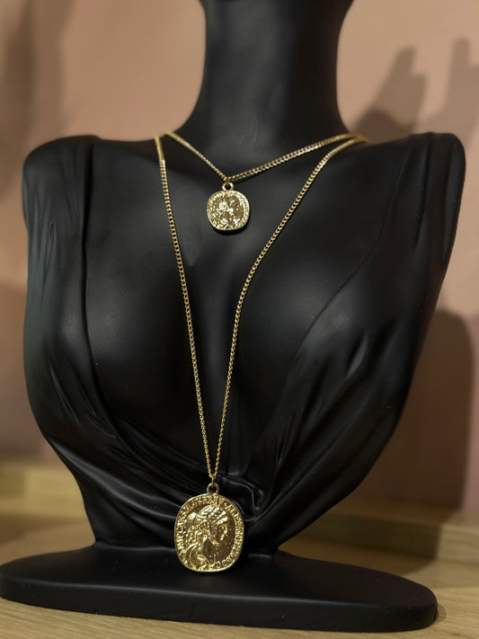 Gold Coin Layered Necklace