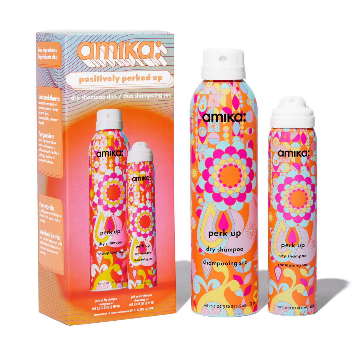 amika positively perked up dry shampoo set