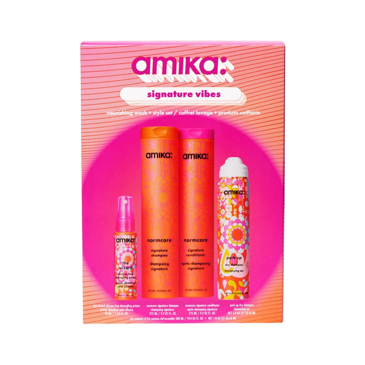 amika signature vibes nourishing wash + style set