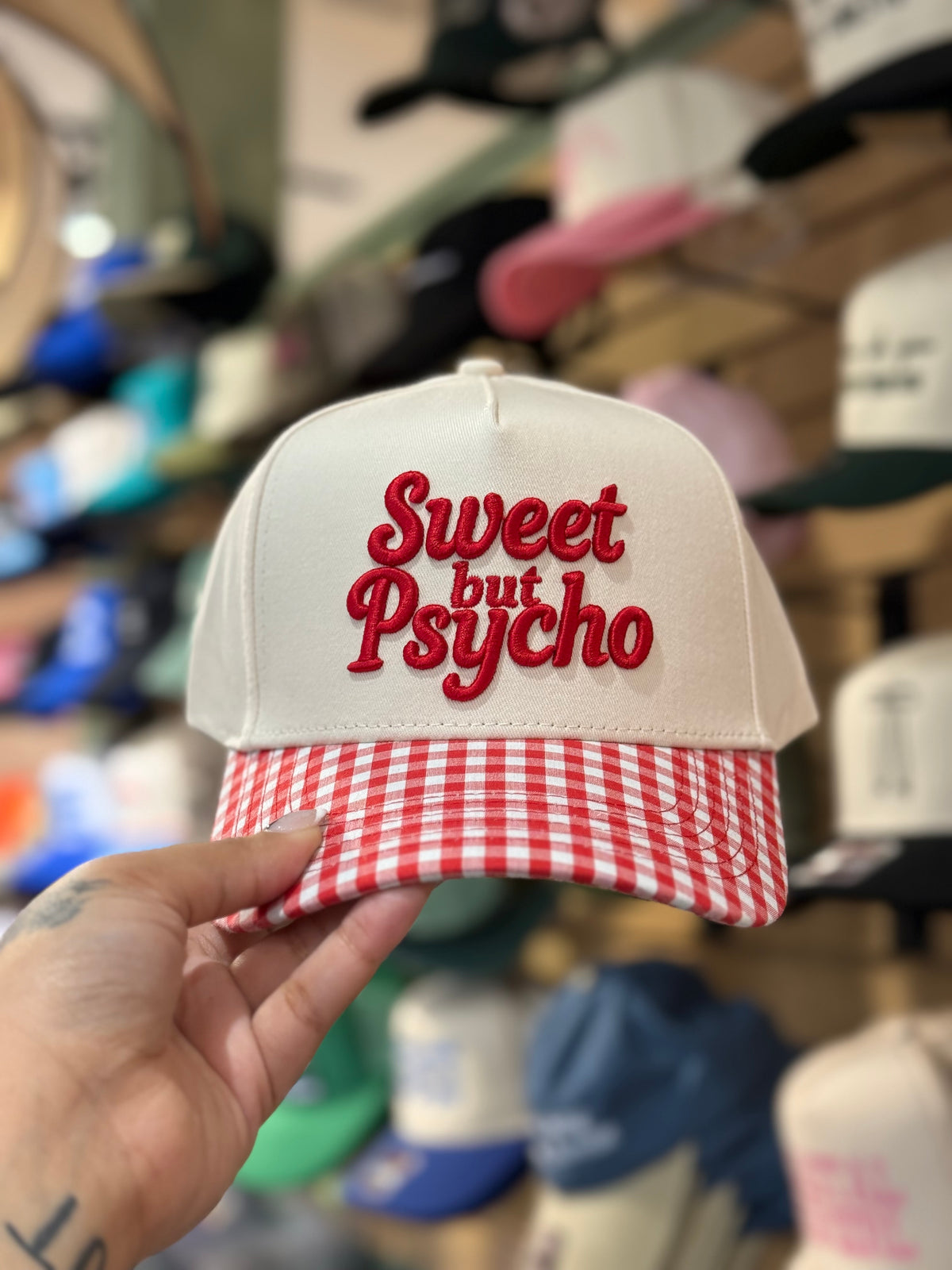 Sweet But Psycho Gingham Hat