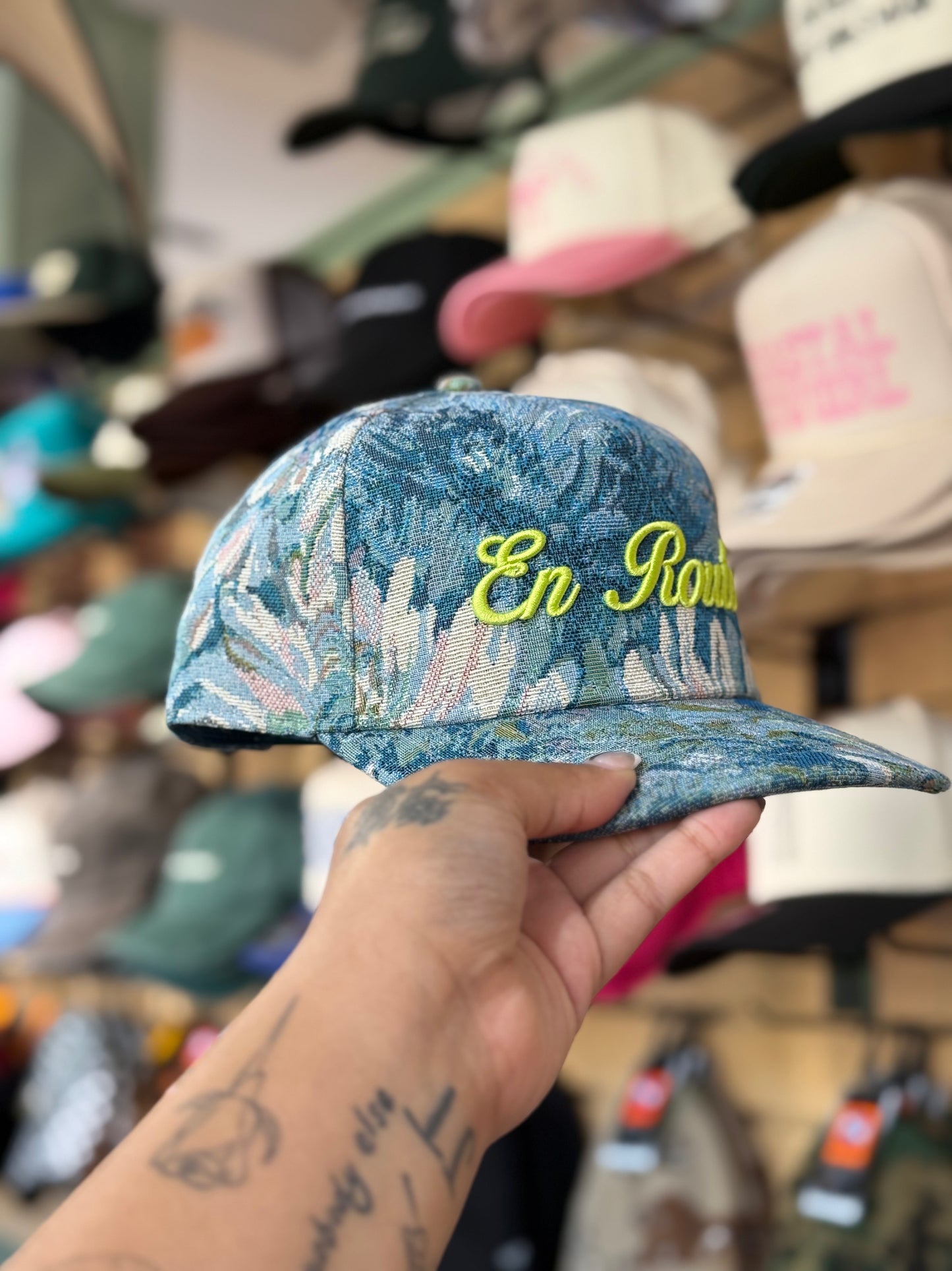En Route Embroidered Floral Hat