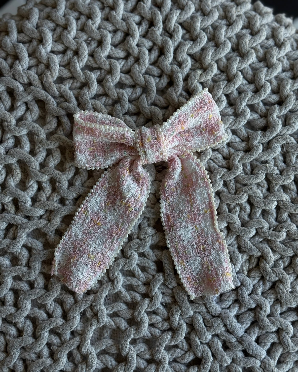 Soft Tweed Bow Barrettes * Multiple Colors *