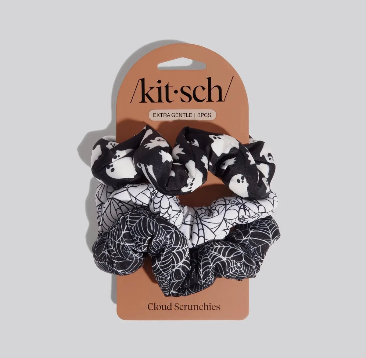 Kitsch Cloud Scrunchies 3pc Set Halloween - Spiderweb