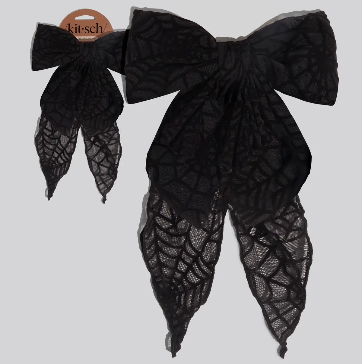 Kitsch Oversized Bow Hair Clip - Halloween Spiderweb