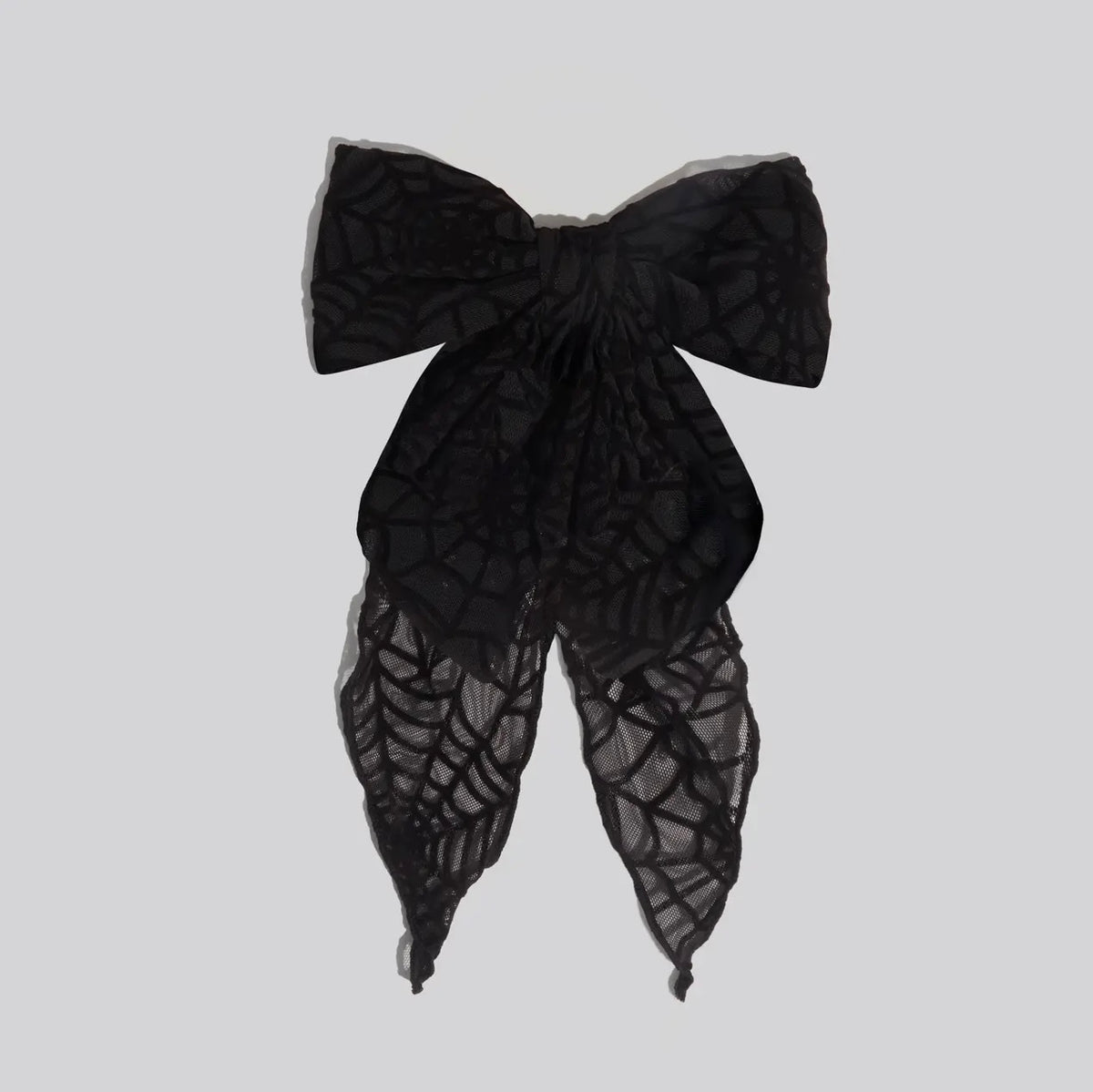 Kitsch Oversized Bow Hair Clip - Halloween Spiderweb